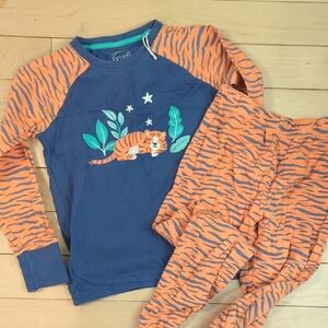 Frugi Kids Organic Cotton Tiger Pajama Set - 10 Years